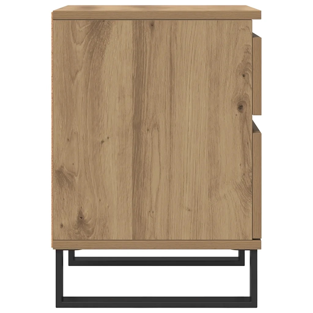 Comodini 2pz Rovere Artigianale 40x35x50 cm Legno Multistrato 857439