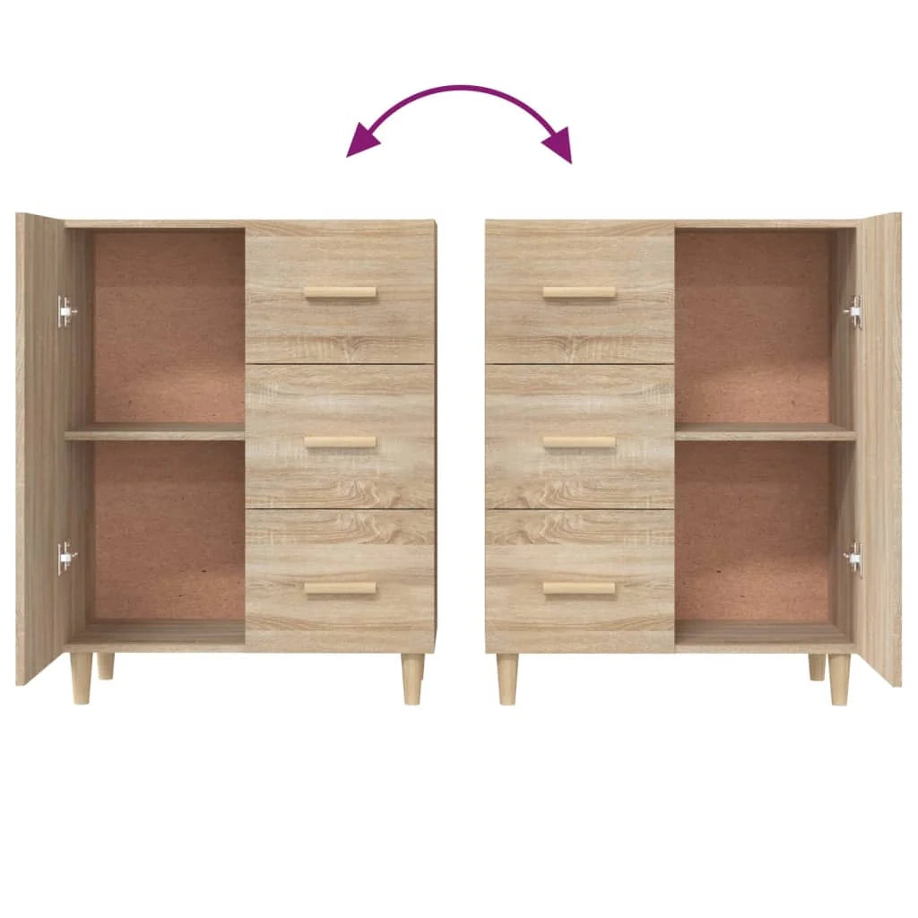 Buffet credenza cassettiera armadio mobile contenitore organizer cucina soggiorno rovere Sonoma 69,5 x 34 x 90 cm legno ingegnerizzato marrone 02_0031675