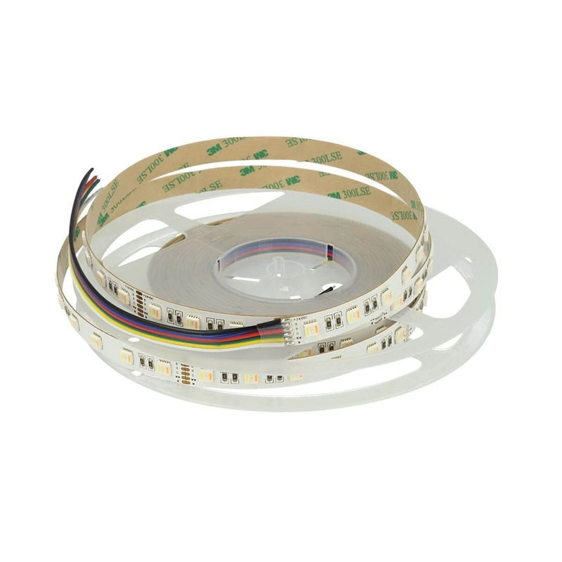 24V Bobina Striscia Striscia Led RGB + CCT 5 Colori Canali 23W/M RGB+W+WW 5 Metri