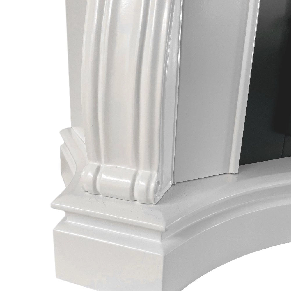 Caminetto Triuggio, Camino Elettrico Superficie Riscaldabile 30 m2, 123x39x100h cm Bianco