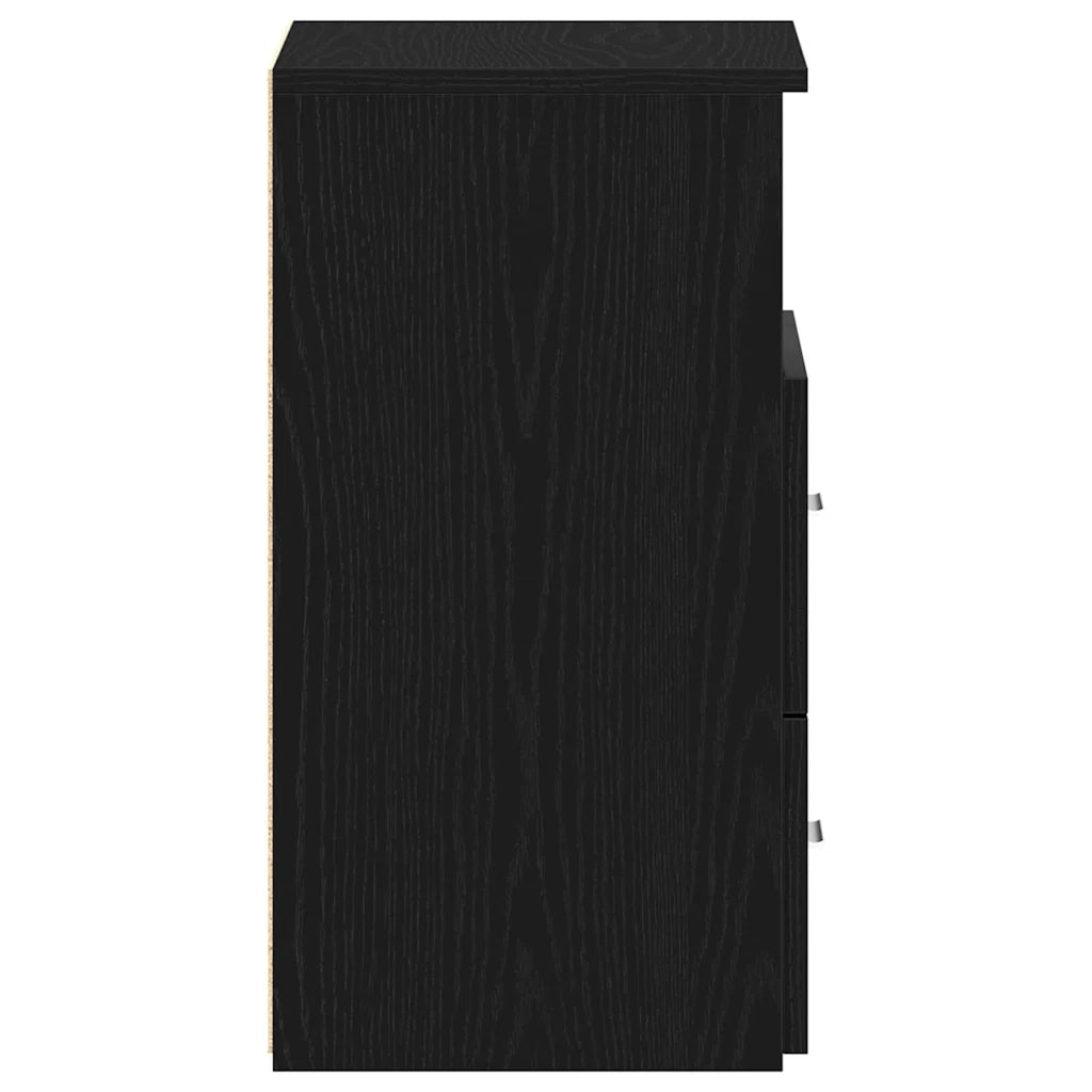 Comodino Rovere Nero 50 x 32 x 60cm Legno multistrato 862051