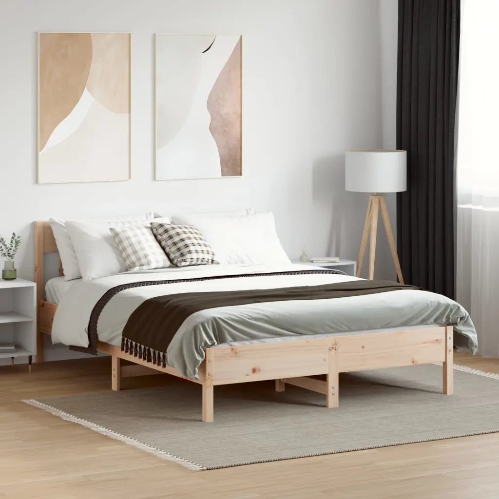 Giroletto con Testiera 120x190 cm in Legno Massello di Pinocod mxl 134848