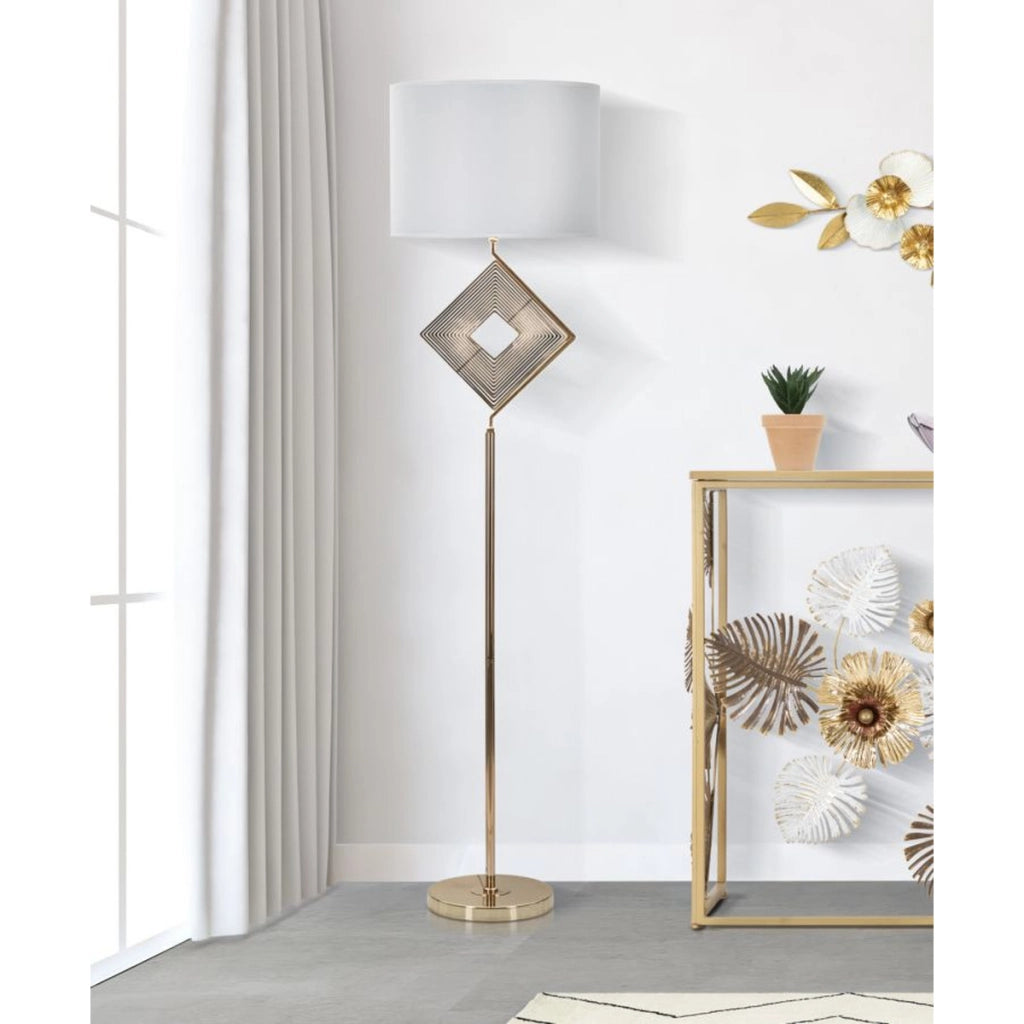 Lampada da Terra VKH196, Bianco, Metallo, 40x40x161 cm