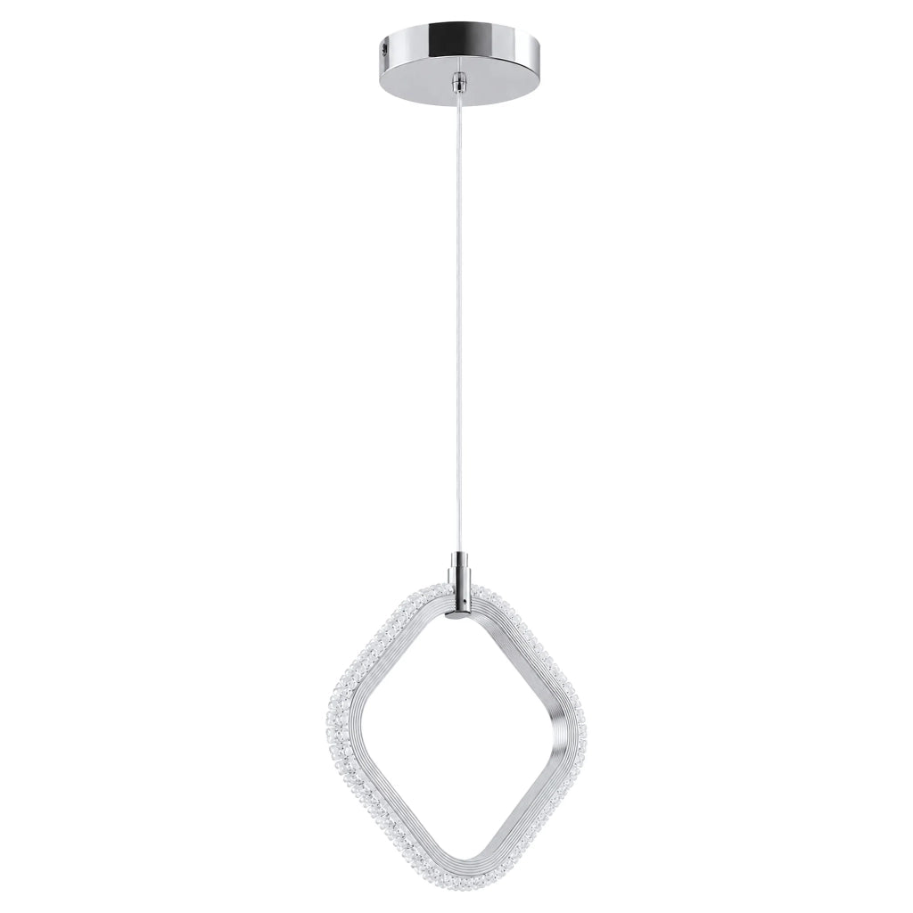 Lampada A Sospensione A Led Lhj127-w Cromo