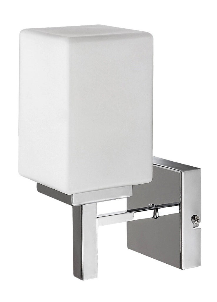 Applique bagno cromata vetro bianco E14 10W Zenkai Rabalux