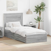 Struttura del letto-Giroletto Grigio Sonoma e Argento 75 x 190 cm 953297
