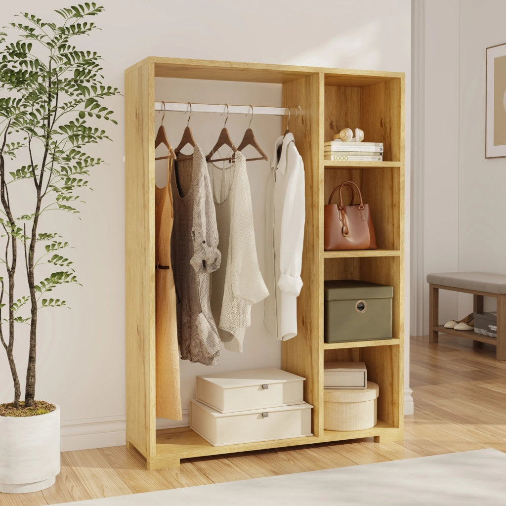 Armadietto Aperto per Guardaroba Nesbyen - Effetto Rovere [en.casa]