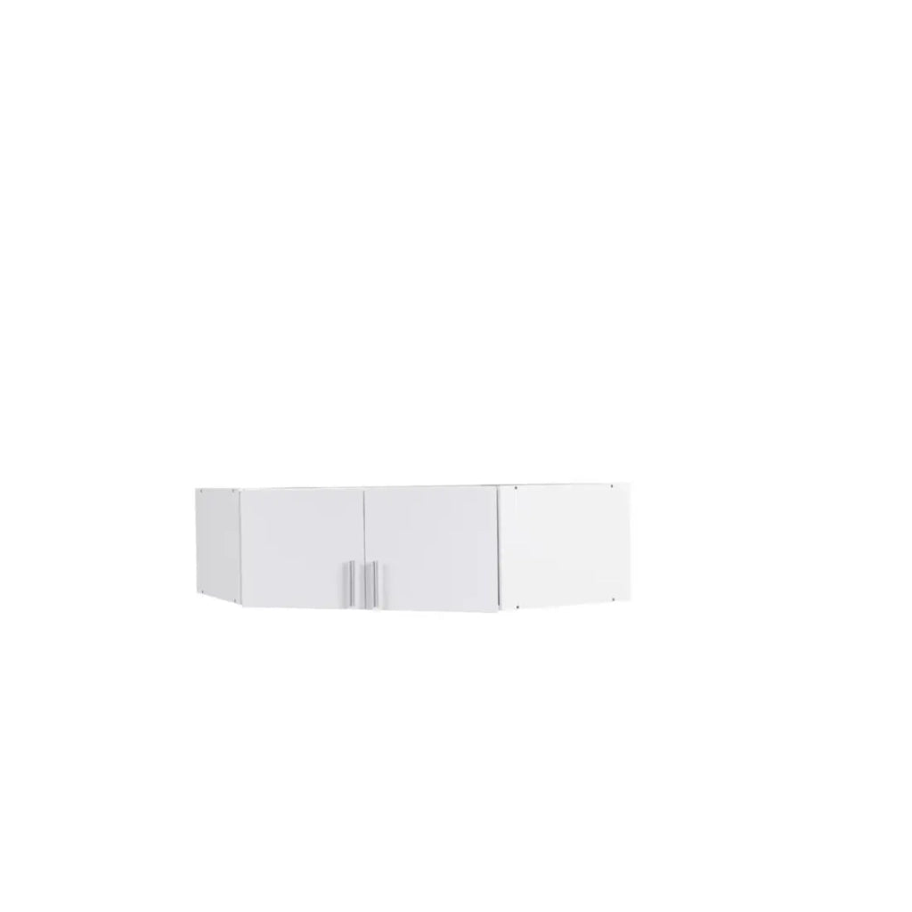 Surmobile d'angolo con 2 porte FLEX – Bianco lucido – Design funzionale