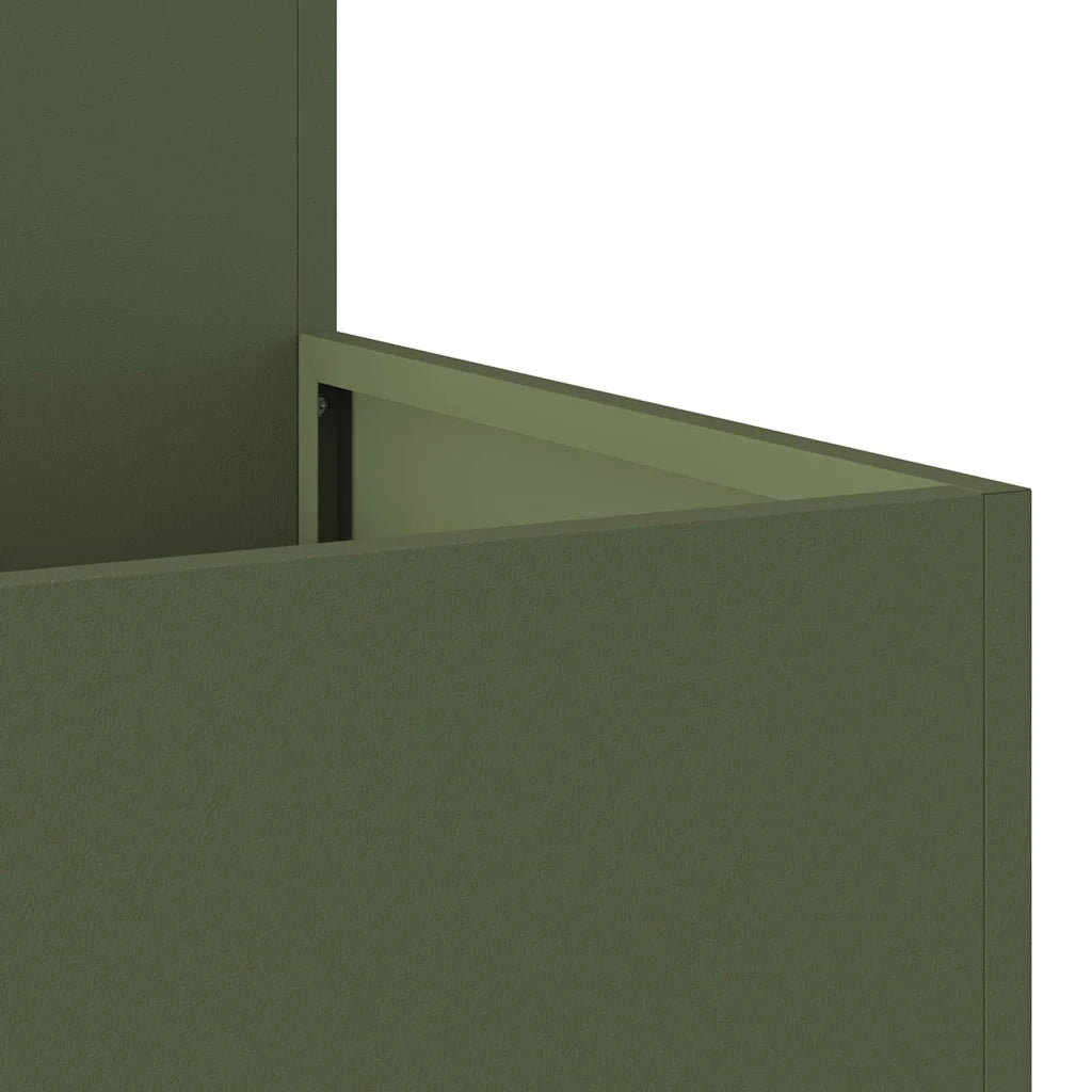 Vaso da giardino Oliver verde 80 x 80 x 48 cm Acciaio 865844