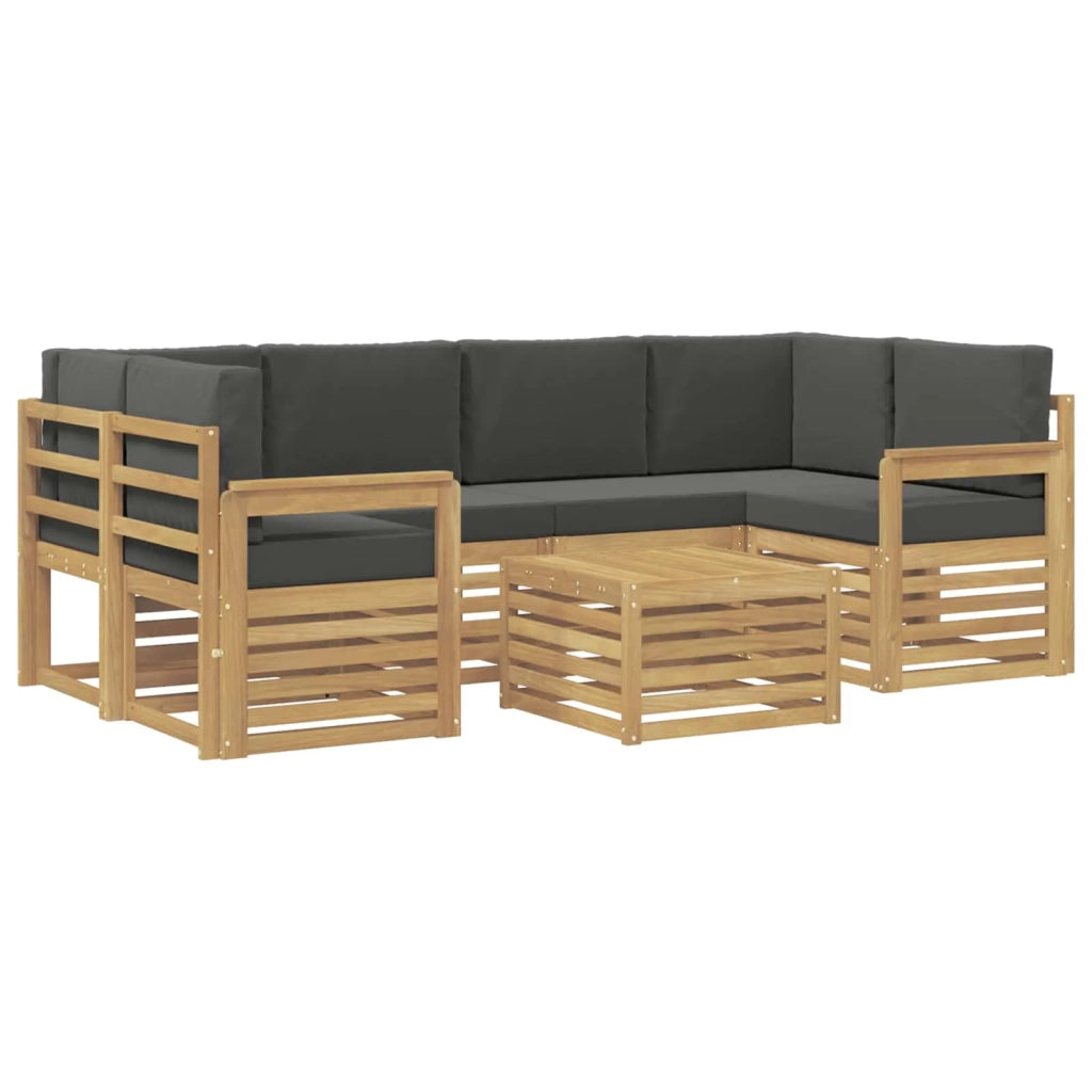 Set di divani da esterno 7 pcs Bianco e Antracite Poliestere 3391462