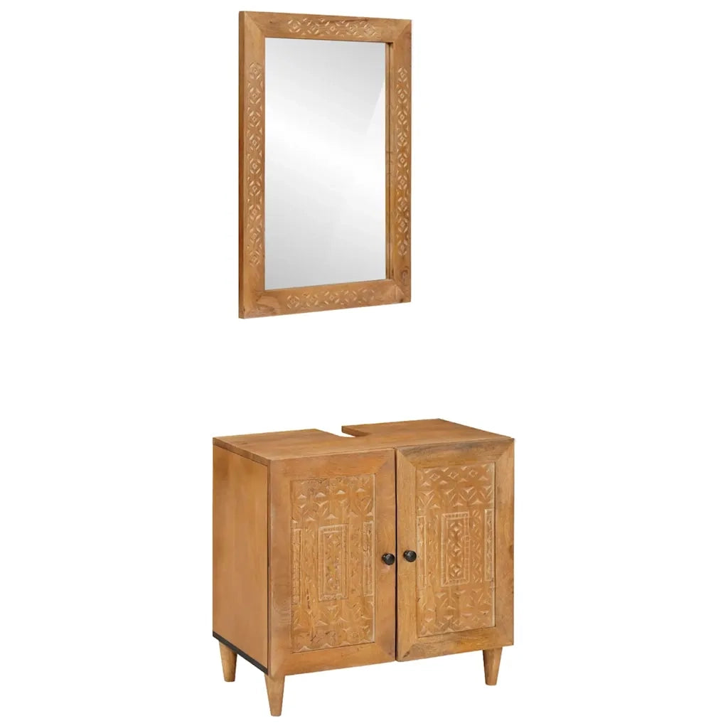 vidaXL Set di mobili per il bagno 2 pcs Marrone 62 x 33 x 58 cm