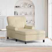 Chaise Lounge con cuscino Crema 91 x 157 x 91 cm Tessuto