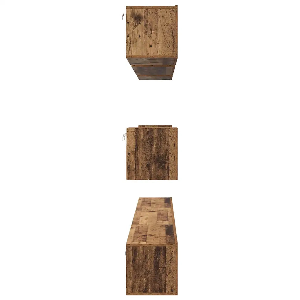 vidaXL Set di mobili TV 8 pcs Legno vecchio Legno multistrato