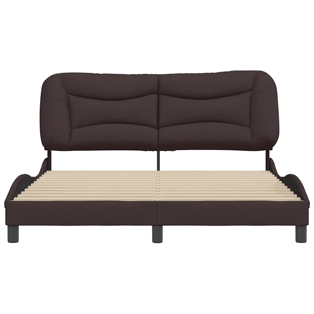 Giroletto senza Materasso Hvar Marrone Scuro 160x200 cm Tessuto 3207782