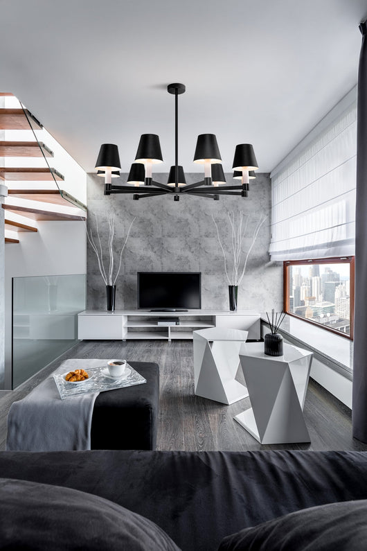 Lampada pendente Modern in Metallo Tet-a-tet Nero