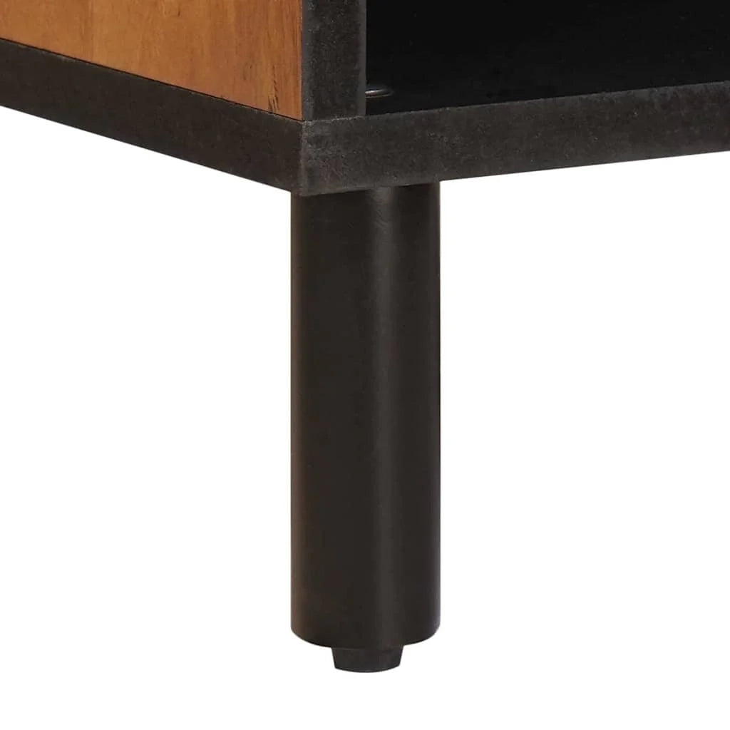 Mobile TV moderno e compatto con spazio interno design pulito 80 x 33 x 46 cm legno di mango marrone 02_0057776