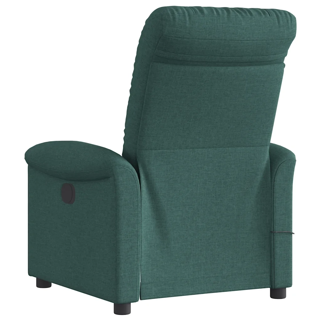 Divano Sedia-Poltrona Massaggiante Reclinabile Elettrica Verde Scuro Tessuto 565611