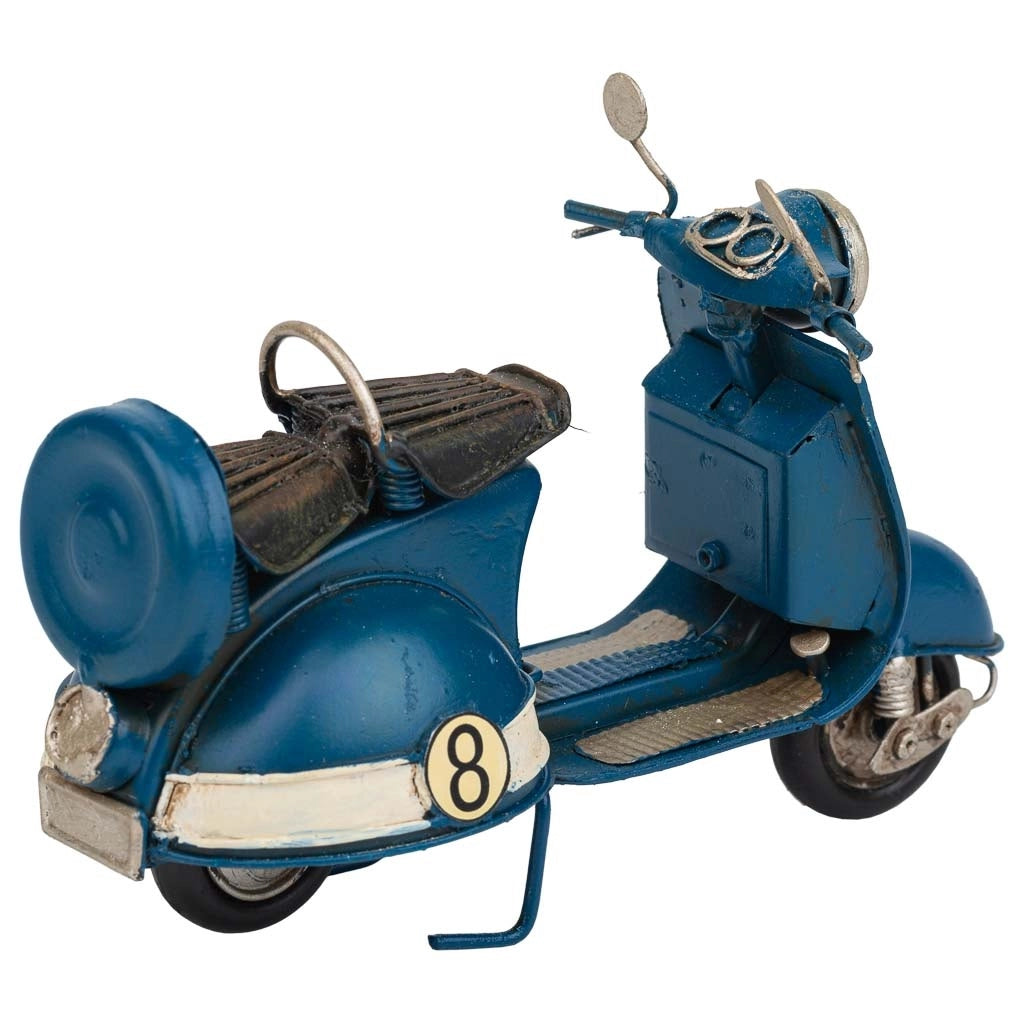 Moto in metallo blu 17x7x11h