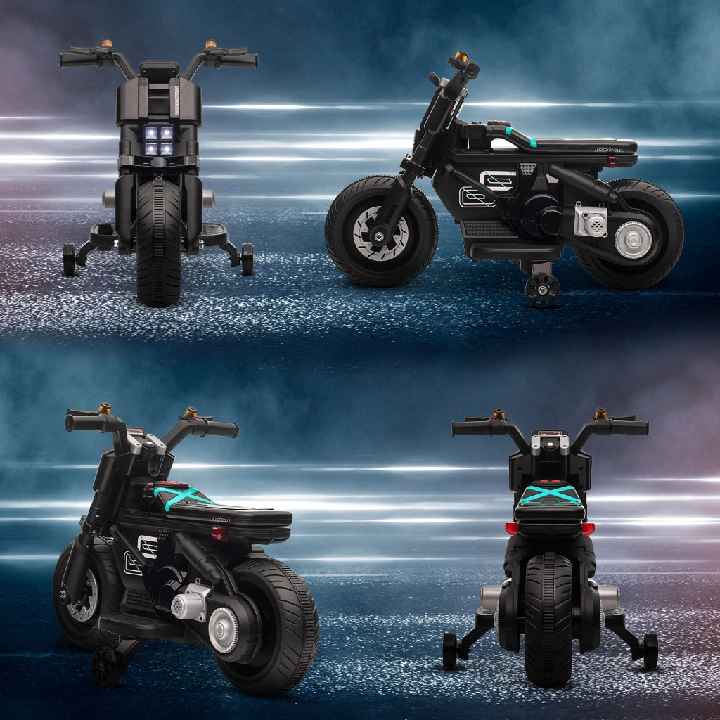 Moto Elettrica per Bambini 3-5 Anni ¨C Zephmum ¨C Nera PP e Metallo 86x44x58 cm