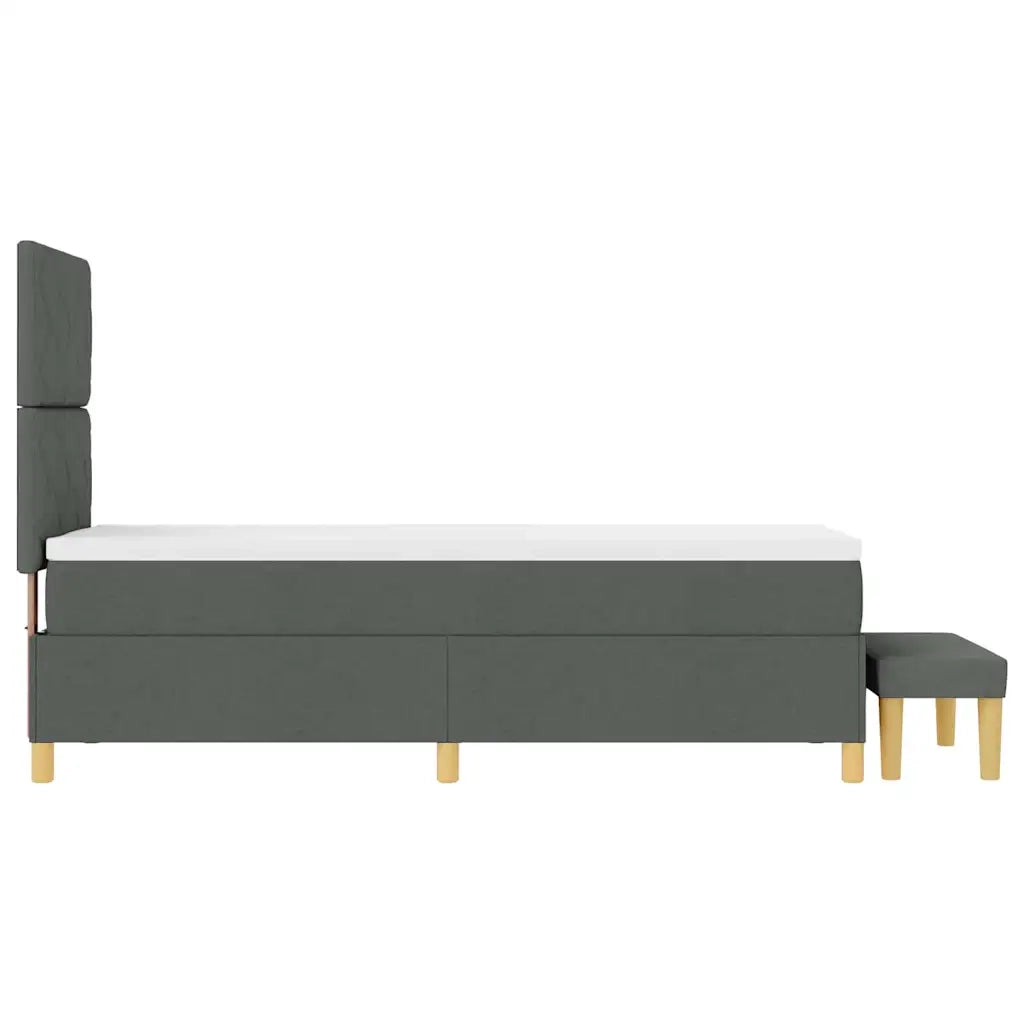 Letto a molle con testiera Grigio scuro 200 x 80 cm Tessuto 3344332