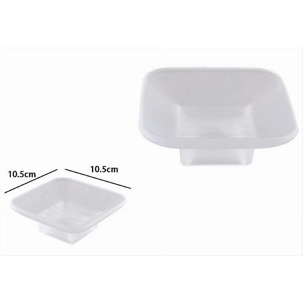 Trade Shop - Piattino Ricambio Porta Sapone In Vetro Satinato Quadrato Bagno Accessorio 87264 -