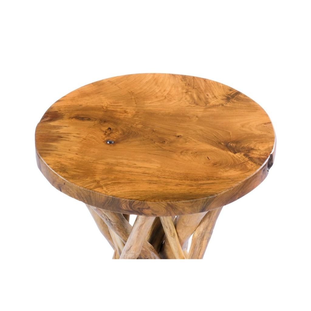 Tavolino Radix in Legno di Teak con Gambe Intrecciate
