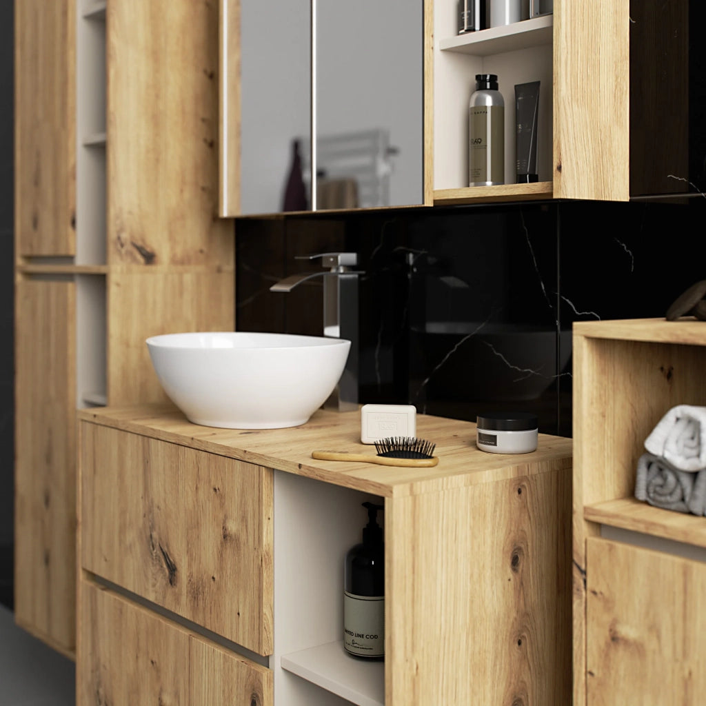 Mobile bagno sospeso VAMI Rovere Artisan, Cashmere 35 cm 1 anta 35x30x80 cm