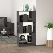 Libreria Divisorio-Scaffale per Libri-Mobile di Stoccaggio Grigio 51x25x101 cm Legno Massello di Pino