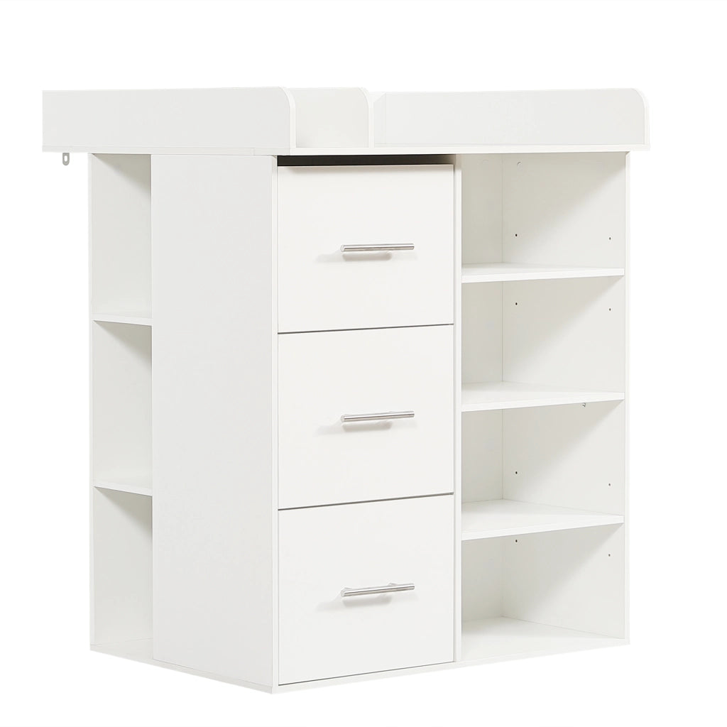 Fasciatoio Bianco con 3 Cassetti e Ripiani ¨C MINIMAL ¨C Bianco