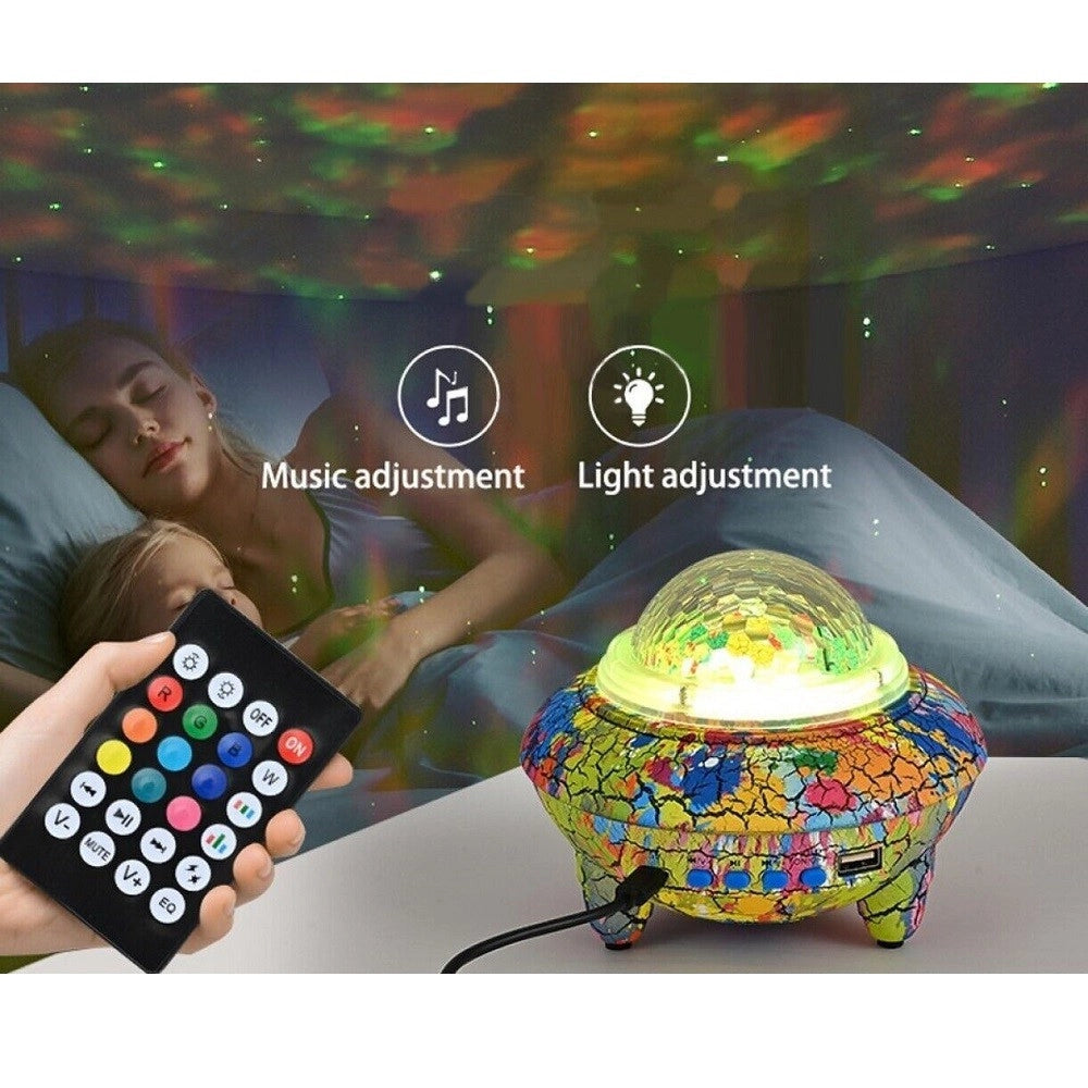 Trade Shop - Proiettore Luci Effetti Led Rgb Cielo Stellato Cassa Bluetooth 10w -