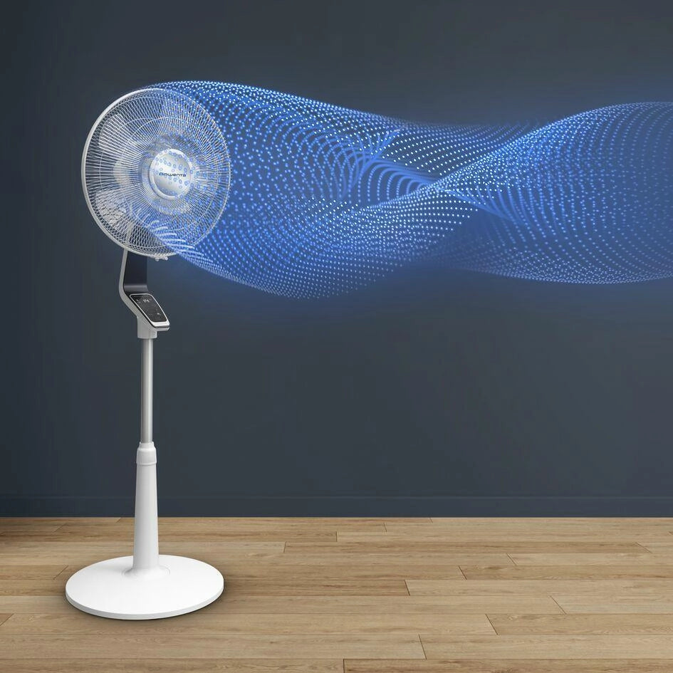 Rowenta Ventilatore a Piantana Turbo Silence Extreme VU5690F0 Nero-Bianco per una Freschezza Ottimale e Silenziosa in Casa