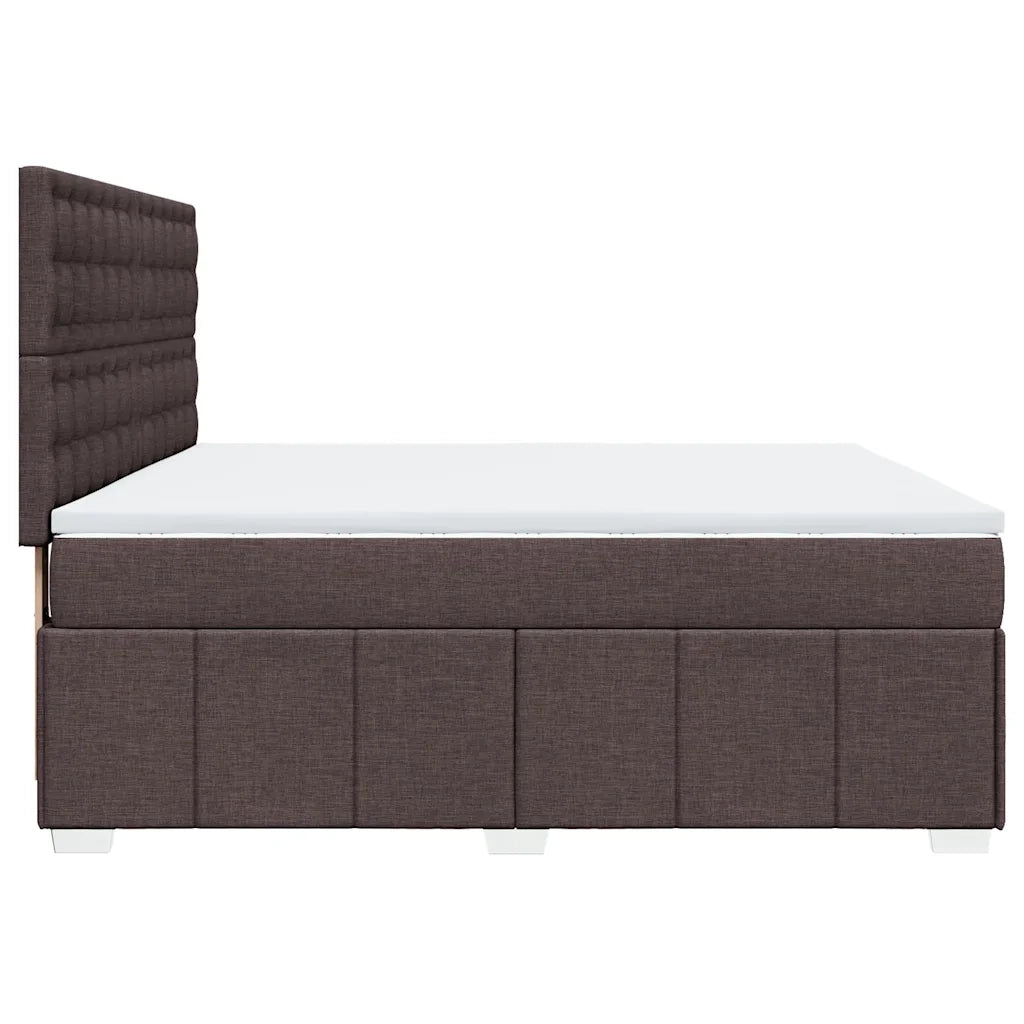 Giroletto a Molle con Materasso Marrone Scuro 180x200cm Tessuto 3291764