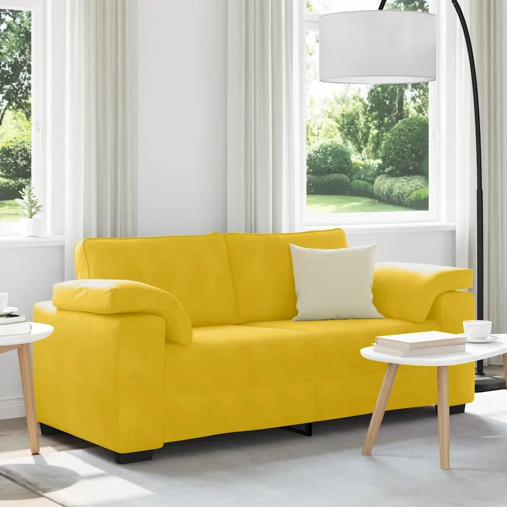 Divano Divanetto Giallo 140 cm in Velluto