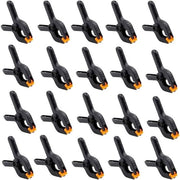 Mini klemme nera in nylon da 20 - Veerklemmen con pad in nylon - Lenteklemmen con costruzione rinforzata - Spanklemme piccola - Pads resistenti