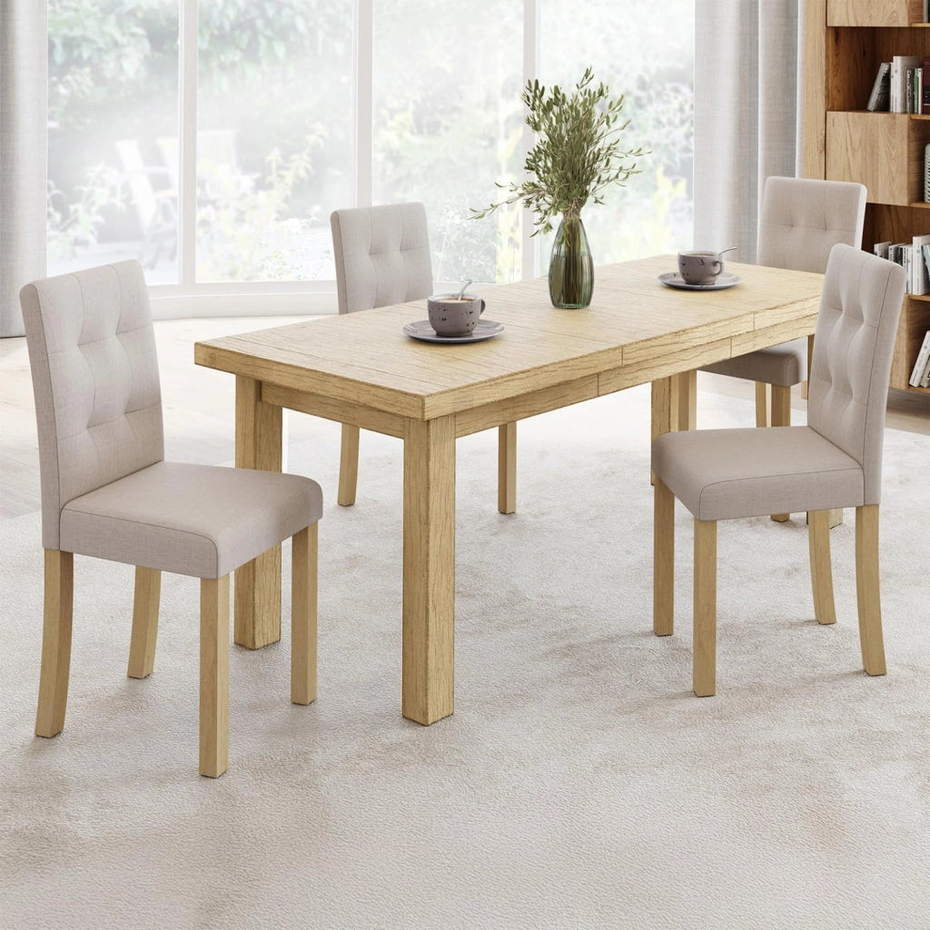 Set di 4 sedie da pranzo imbottite POLGA beige