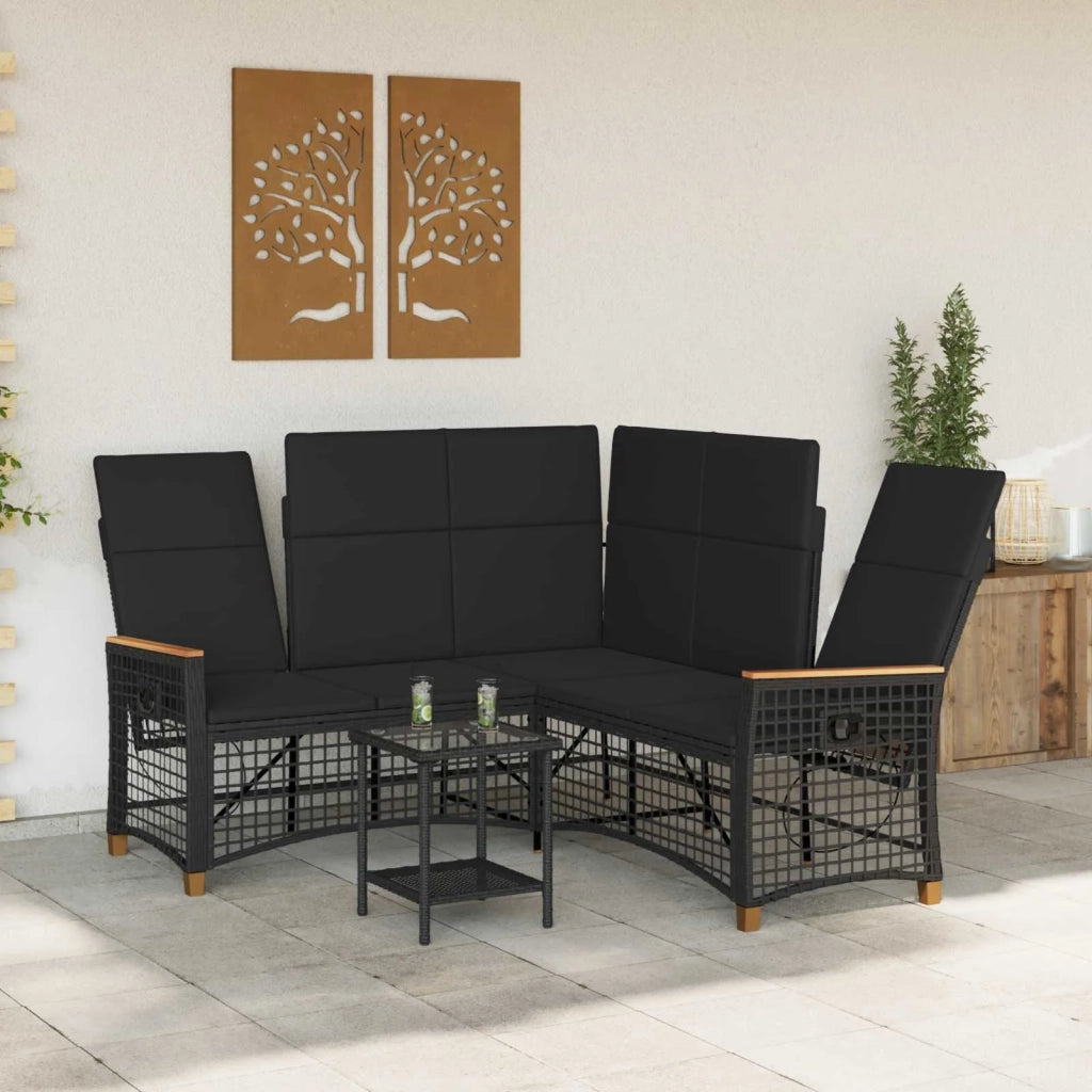 Set di Divani Recliner da Giardino Nero 164 x 164 x 112 cm 42026822