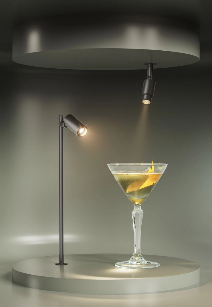 Micro Zoom Faretto LED da Incasso Orientabile 2W 3000K Fascio Variabile 15°-36° Nero Opaco - Illuminazione Professionale per Dettagli e Gioielleria