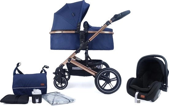 Wagen per Bambino 3 in 1, Autostatolet per Bambino, Accessori (Giallo/Azzurro)