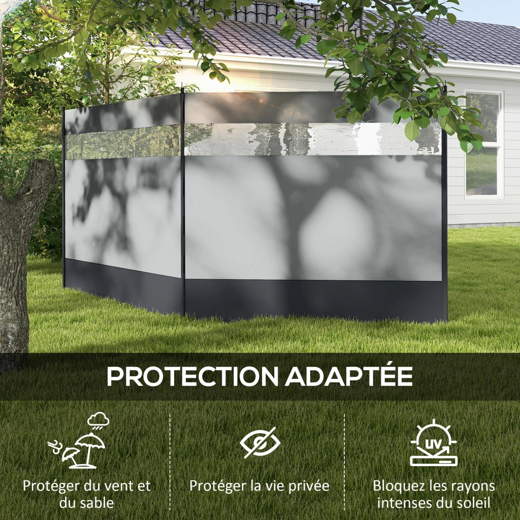 Paravento da giardino pieghevole portatile ¨C zephmum ¨C grigio 440x140 cm