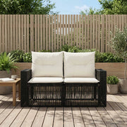 Divano da giardino 2-Numero di posti Nero polyrattan 42026698