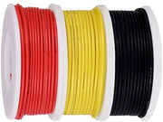 Kit di cavi di collegamento 26 AWG - isolamento PVC 300 V - rivestimento di rame massivo - filo di rame 3 colori (nero, rosso, giallo) 7 m pezzo - assortimento di cavi per DIY