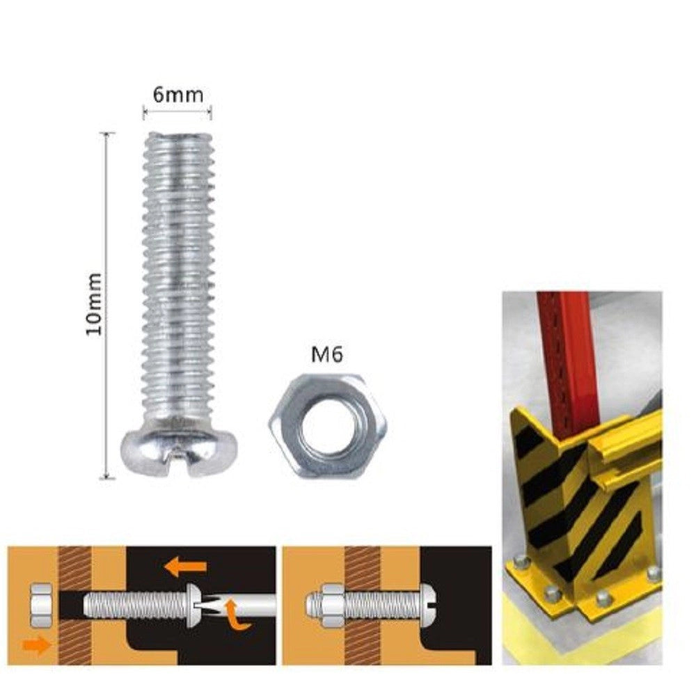 Trade Shop - Set 13 Pz Viti Vite Testa A Croce Tonda 6x10 Mm Con Dadi Dado Esagonale M6 90973 -