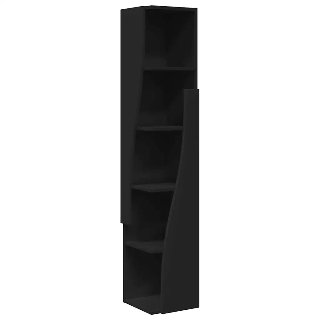Mobile angolare Nero 27,5x27x140cm Legno multistrato 889866