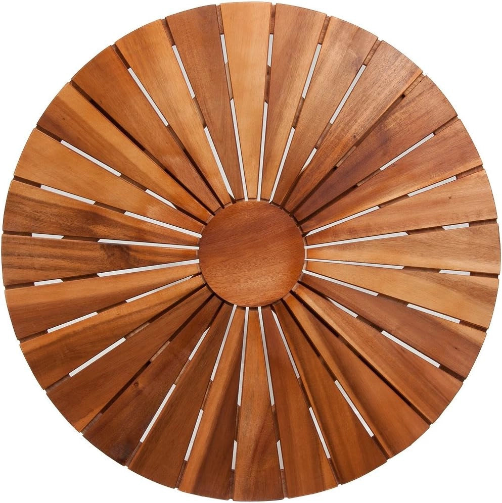 Casaria Tavolo da Giardino Sunrise Rotondo Legno di Acacia Massello Ø70,5cm Tavolino Esterno
