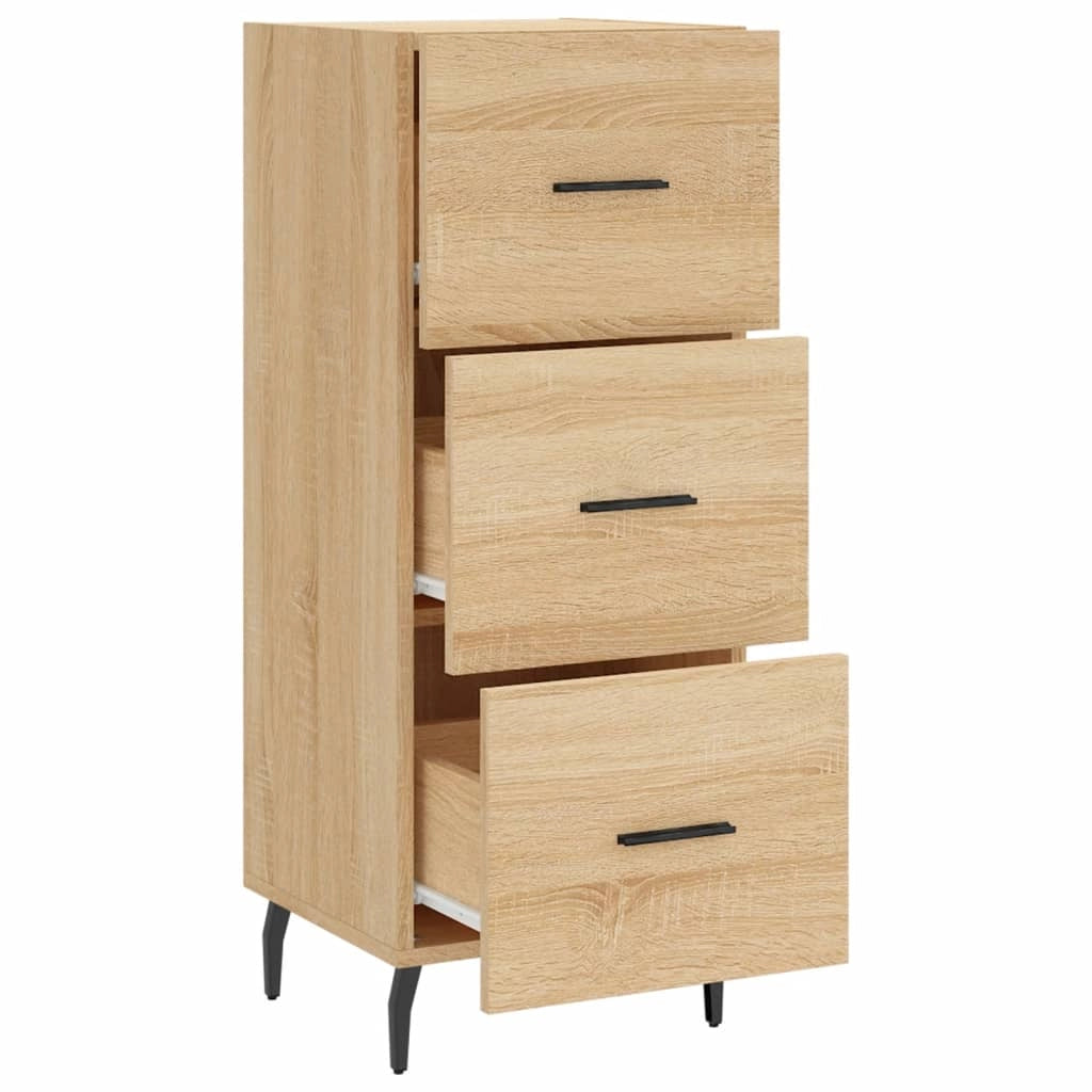 Buffet credenza cassettiera armadio mobile contenitore organizer cucina soggiorno rovere Sonoma 34,5 x 34 x 90 cm legno ingegnerizzato marrone 02_0031554
