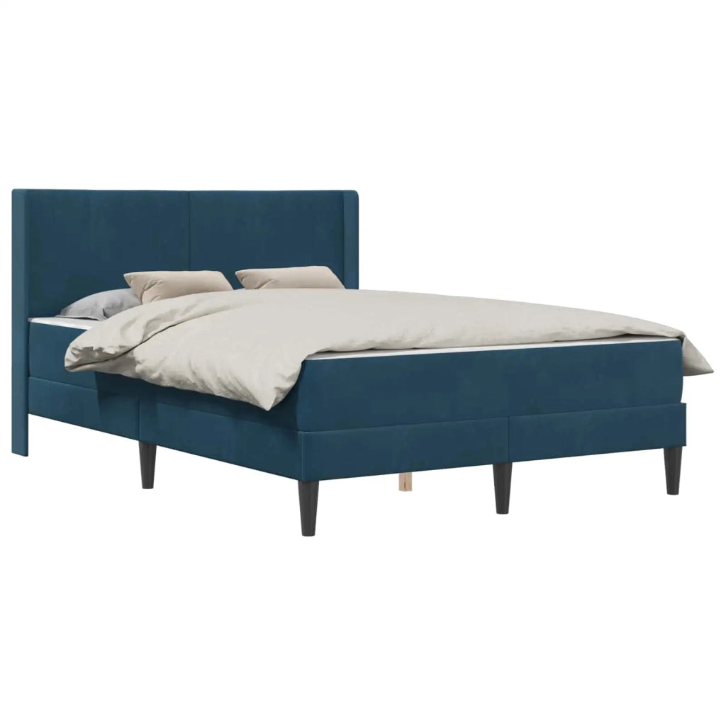 Struttura letto con materasso-Giroletto Blu 120 x 200 cm Velluto 201290
