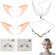 Set di accessori per elfi - Collare per elfi - Catena da collo a forma di luna - Corona di cristallo - Accessori per costume - Accessori per elfi - Accessori per festa di carnevale/Halloween