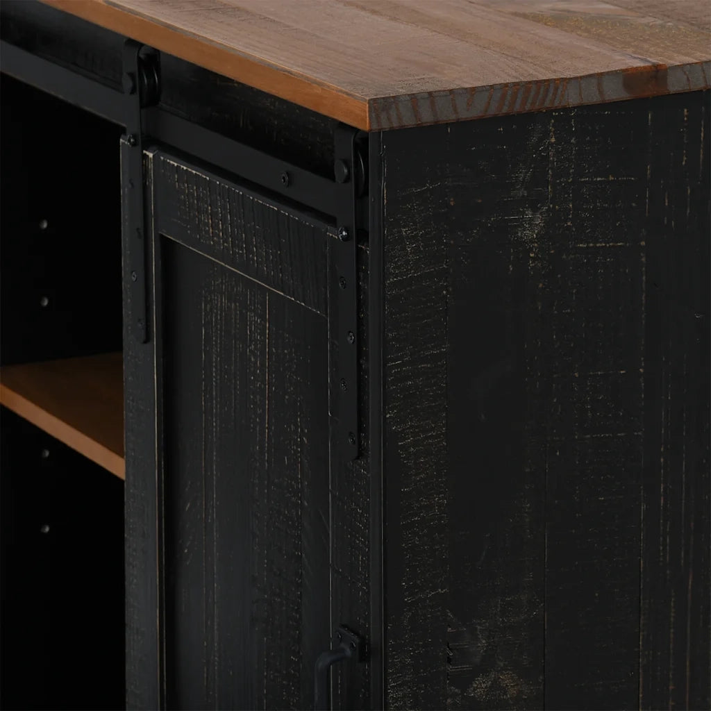 vidaXL Credenza HALDEN con Anta Scorrevole 80x40x80 cm Legno Massello