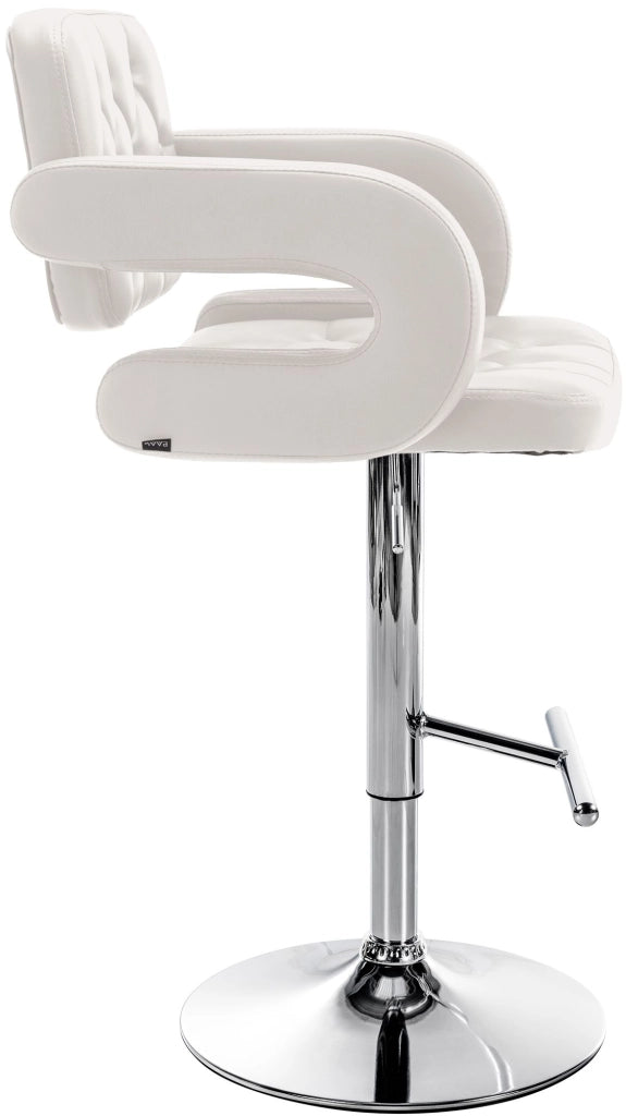 Sgabello Dublin in similpelle bianco,cromo