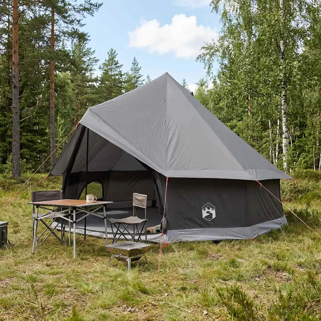 Tenda Tipi con tetto Marrone Grigio 400 x 400 x 250 cm 42029029